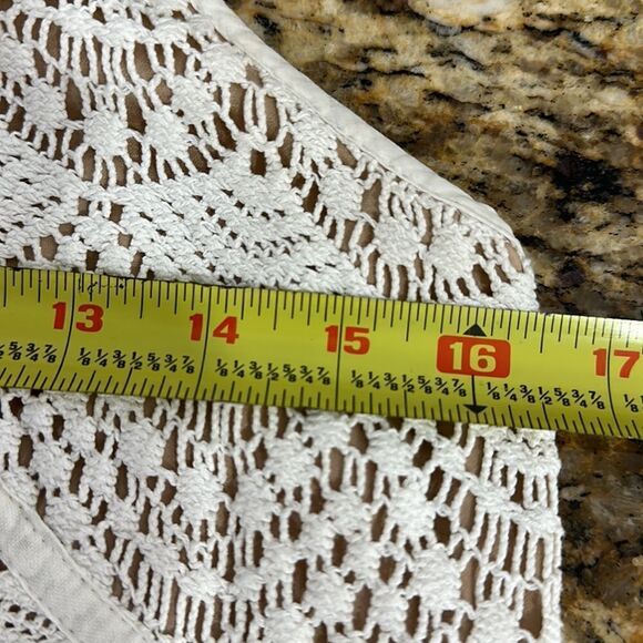 ❤️Last Chance LOFT Sleeveless Crochet Tie Back Shift Dress Size 0 - Picture 7 of 8